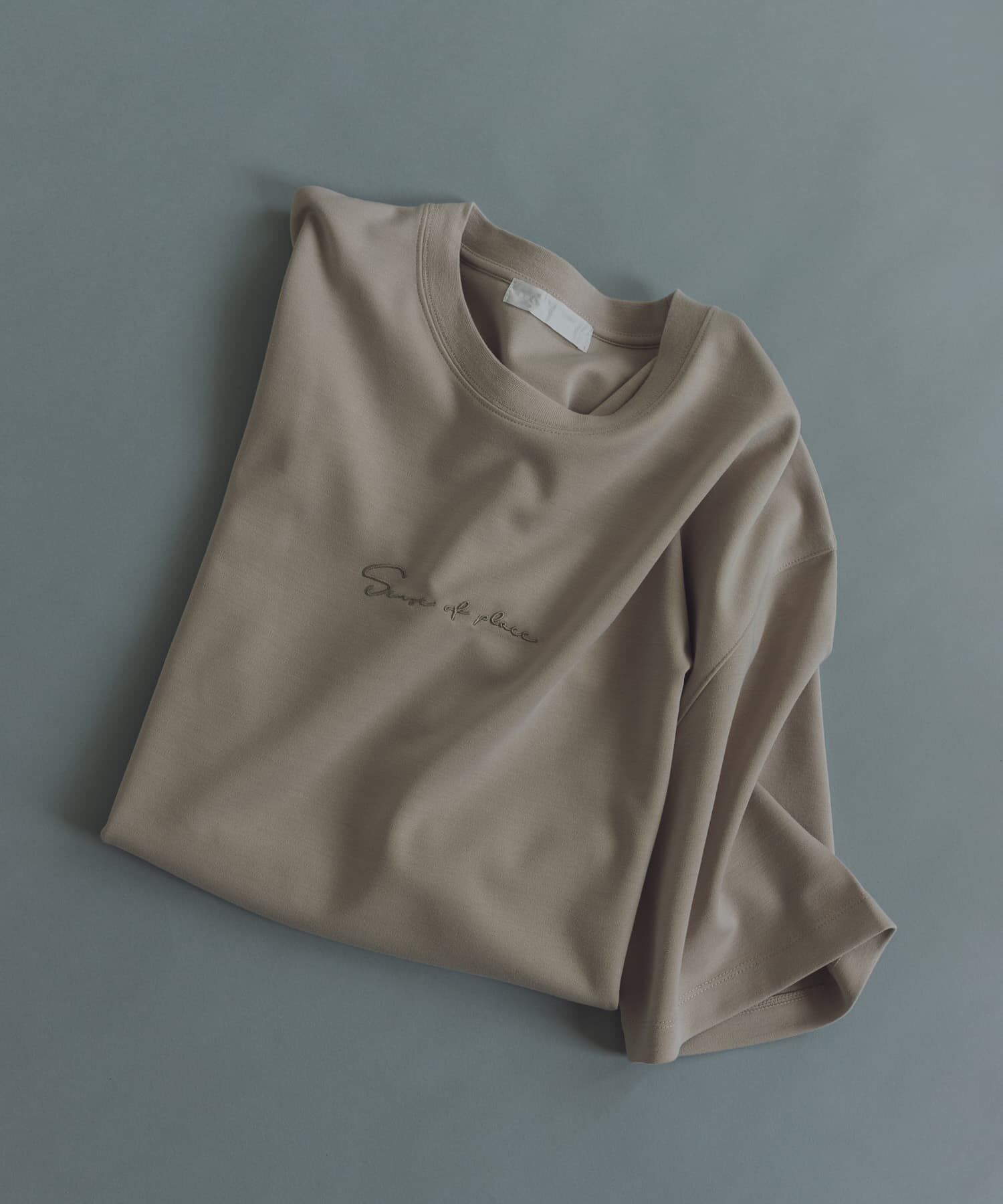 SENSE OF PLACE by URBAN RESEARCH「『一部WEB限定カラー』シシュウポンチショートスリーブTシャツ」|Tシャツ・カットソー|ライトベージュ