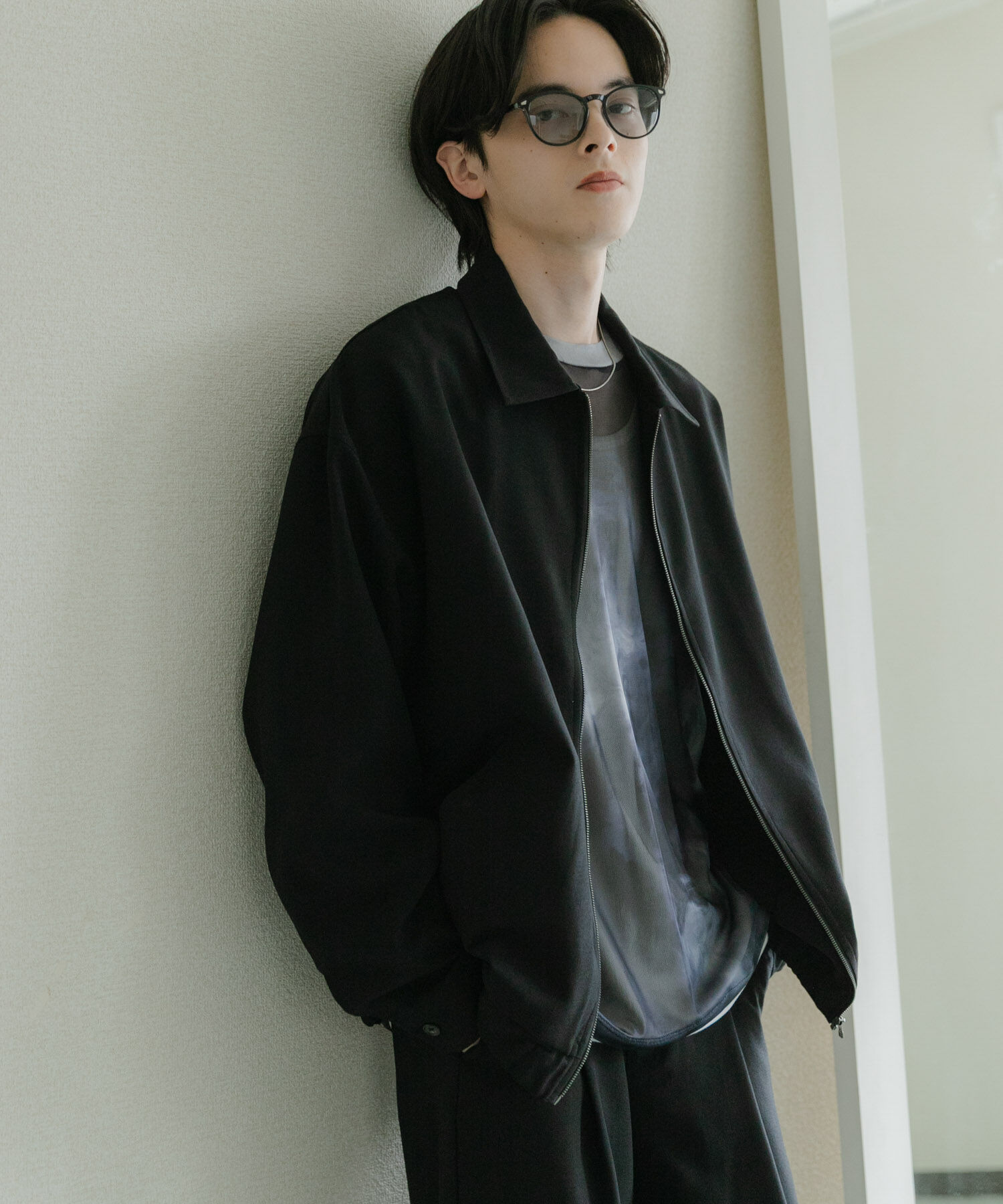 SENSE OF PLACE by URBAN RESEARCH「『UR TECH DRYLUXE』リネンライクジップブルゾン」|ブルゾン・スタジャン|ブラック