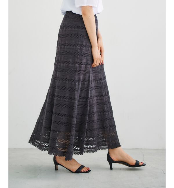 le.coeur blanc「ボーダーレースマーメイドスカート」|スカート|