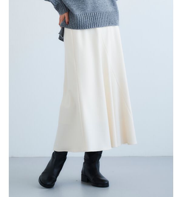 le.coeur blanc「《手洗い可能》カシミヤタッチフレアスカート」|フレア|オフ