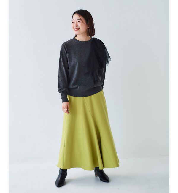 le.coeur blanc「《手洗い可能》カシミヤタッチフレアスカート」|フレア|