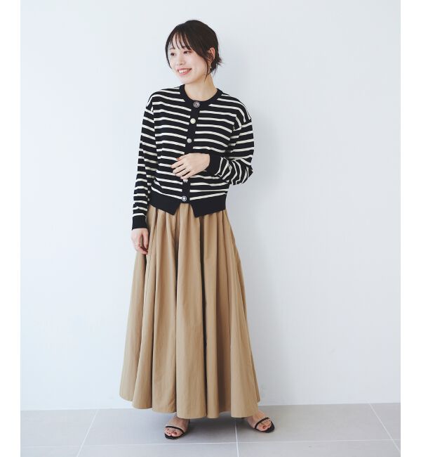 le.coeur blanc「ウエストリボンボリュームロングスカート」|スカート|