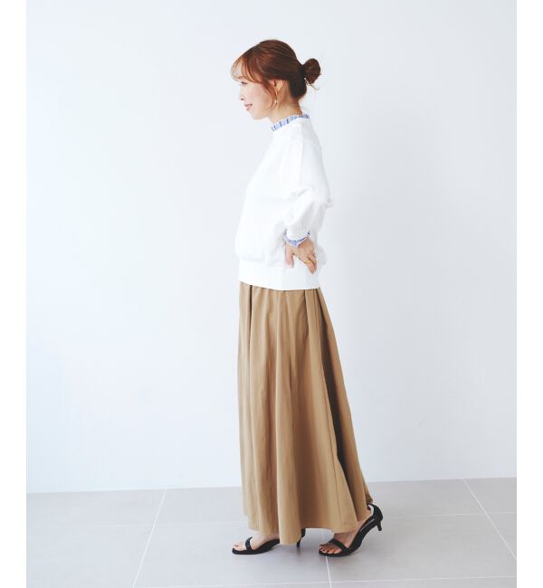 le.coeur blanc「ウエストリボンボリュームロングスカート」|スカート|