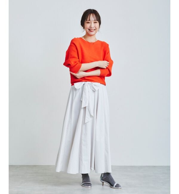 le.coeur blanc「ウエストリボンボリュームロングスカート」|スカート|