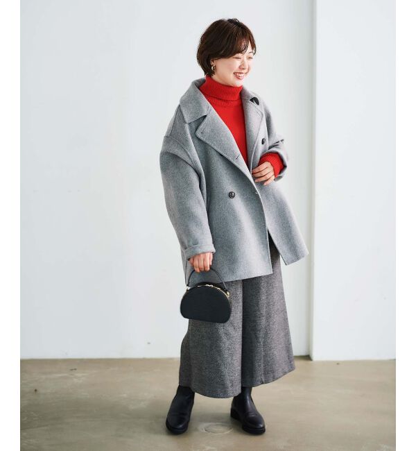 le.coeur blanc「ウォッシャブルツイードライクタックワイドクロップドパンツ」|その他|