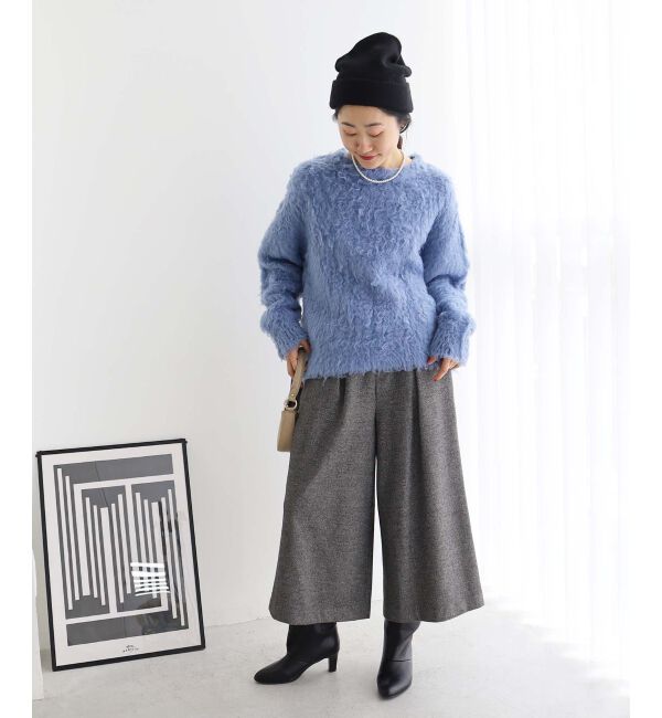 le.coeur blanc「ウォッシャブルツイードライクタックワイドクロップドパンツ」|その他|