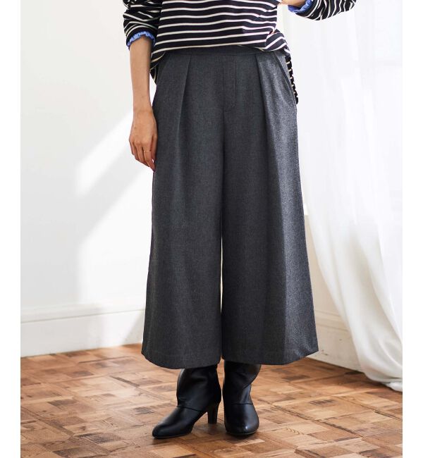 le.coeur blanc「ウォッシャブルツイードライクタックワイドクロップドパンツ」|その他|