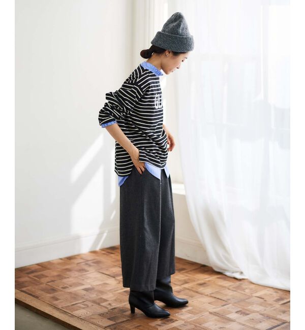 le.coeur blanc「ウォッシャブルツイードライクタックワイドクロップドパンツ」|その他|