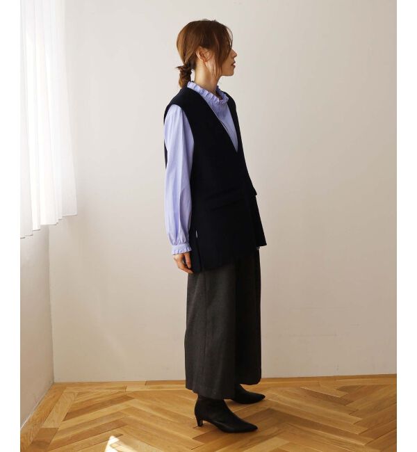 le.coeur blanc「ウォッシャブルツイードライクタックワイドクロップドパンツ」|その他|