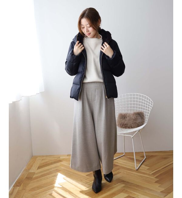 le.coeur blanc「ウォッシャブルツイードライクタックワイドクロップドパンツ」|その他|