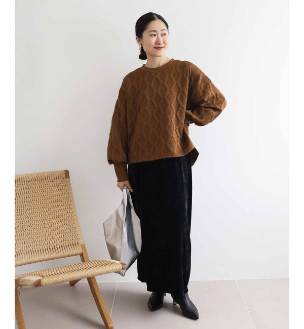 le.coeur blanc「《手洗い可能》クラッシュベロアIラインスカート」|スカート|