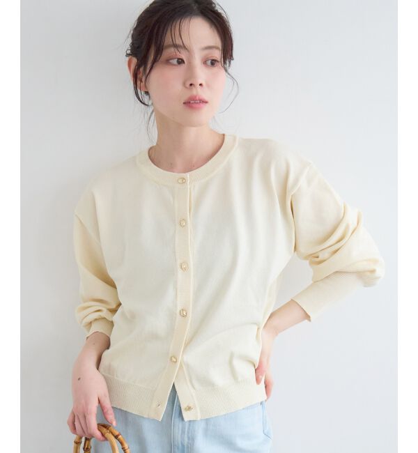  「《WEB限定アイテム》メタルボタンクルーネックカーディガン」|カーディガン|