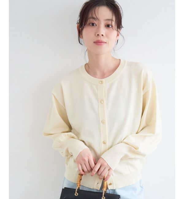  「《WEB限定アイテム》メタルボタンクルーネックカーディガン」|カーディガン|