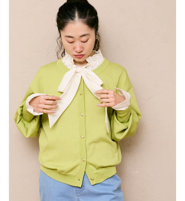  「《WEB限定アイテム》メタルボタンクルーネックカーディガン」|カーディガン|