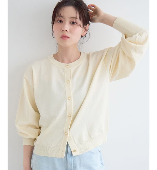  「《WEB限定アイテム》メタルボタンクルーネックカーディガン」|カーディガン|