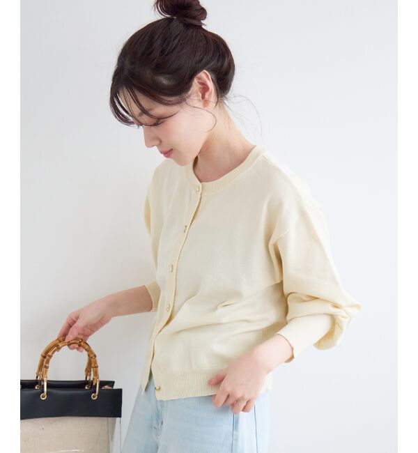  「《WEB限定アイテム》メタルボタンクルーネックカーディガン」|カーディガン|