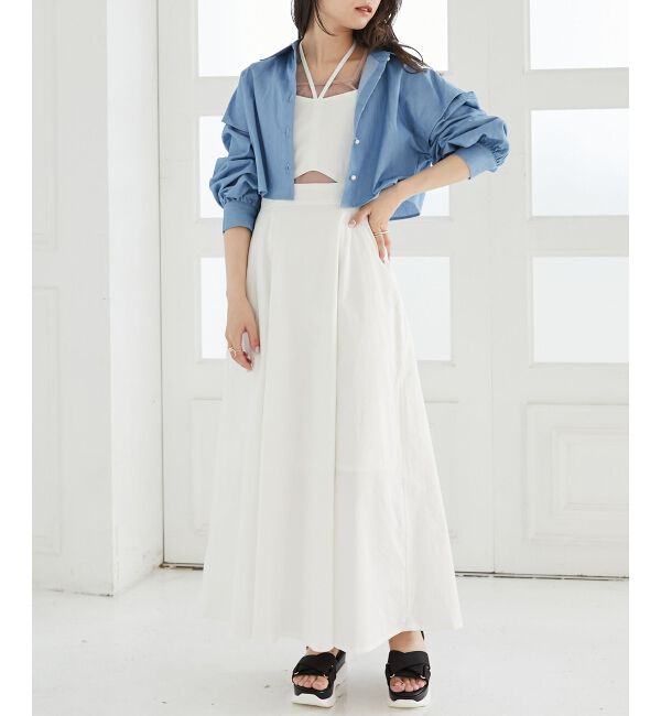 MAJESTICLEGON「パールボタン肩あきショートシャツ」|シャツ・ブラウス|