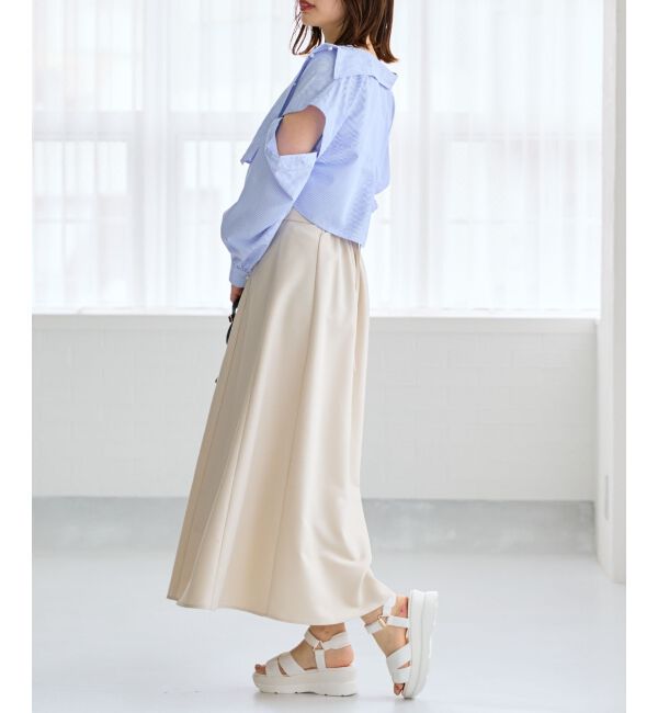 MAJESTICLEGON「パールボタン肩あきショートシャツ」|シャツ・ブラウス|