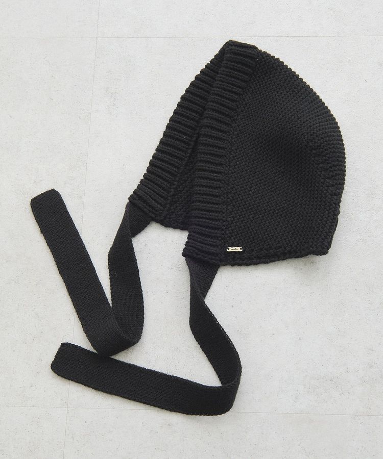 earth music&ecology「プレート付きニットフーディー」|その他|Black