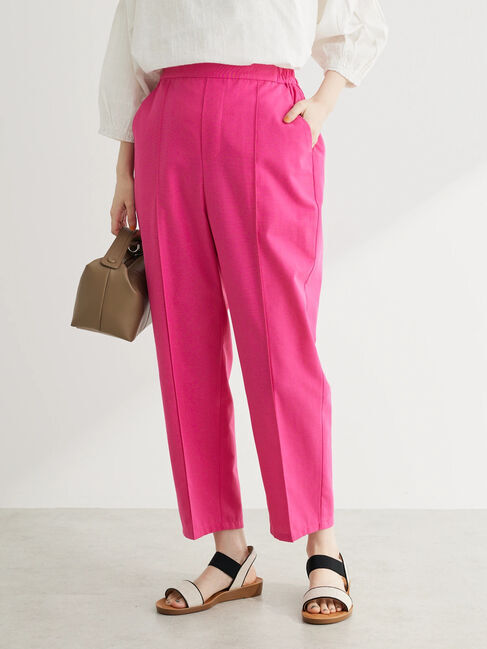 Green Parks「綿麻混イージーテーパードパンツ」|その他|Shocking Pink