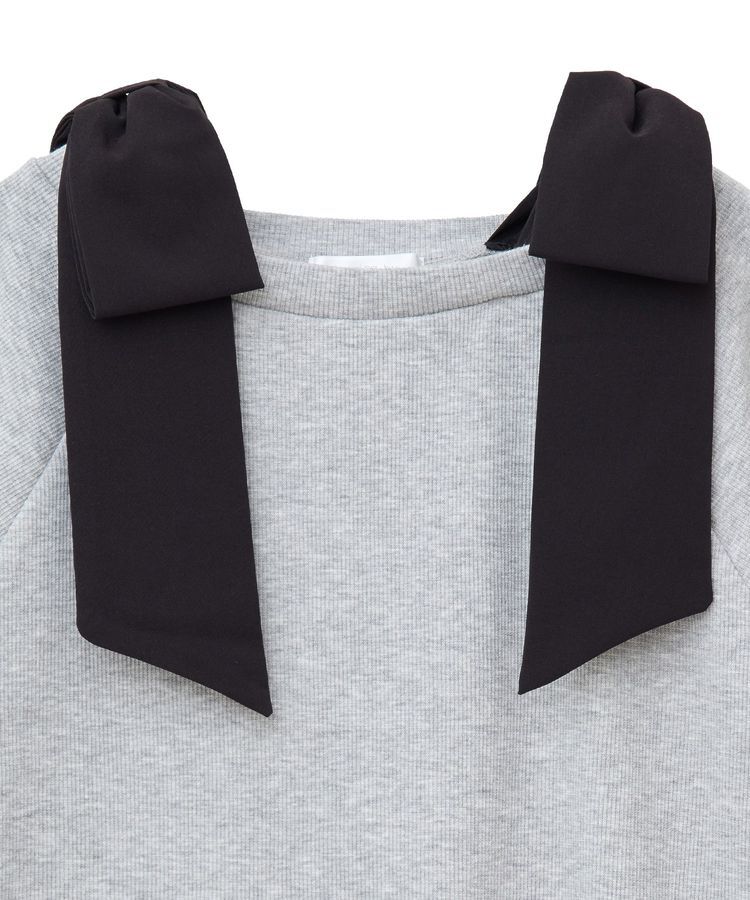 Green Parks「・swing by ショルダーリボンリブカットソー」|Tシャツ・カットソー|