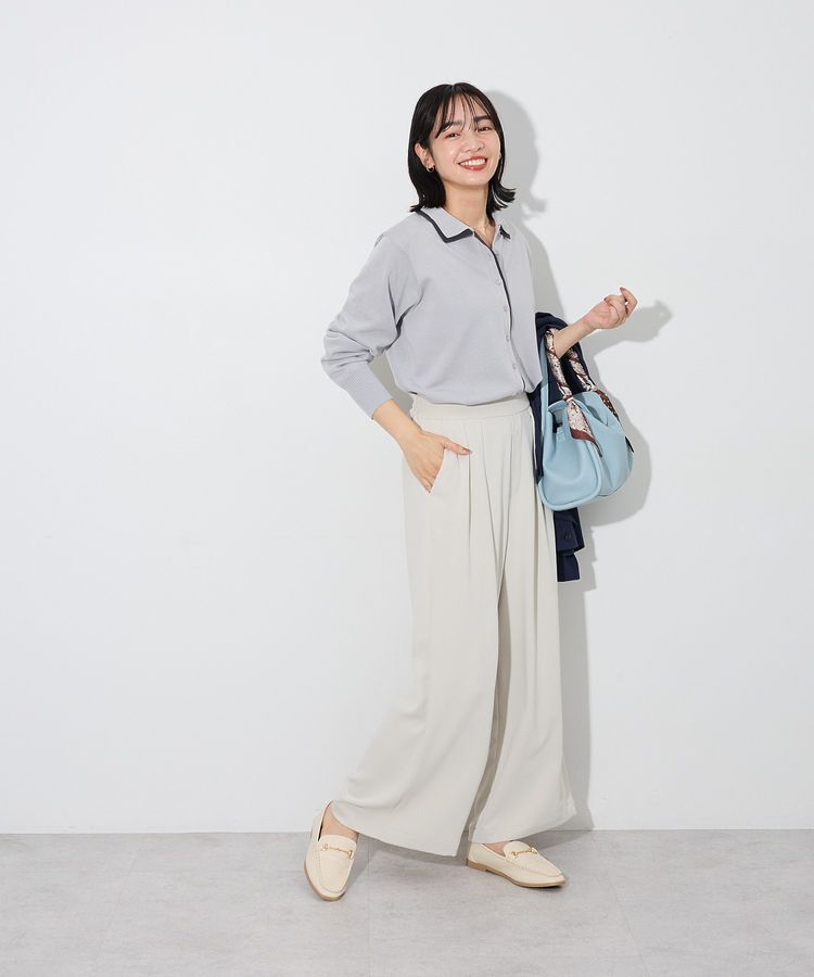 Green Parks「ここちニット衿付き配色プルオーバー」|ニット・セーター|