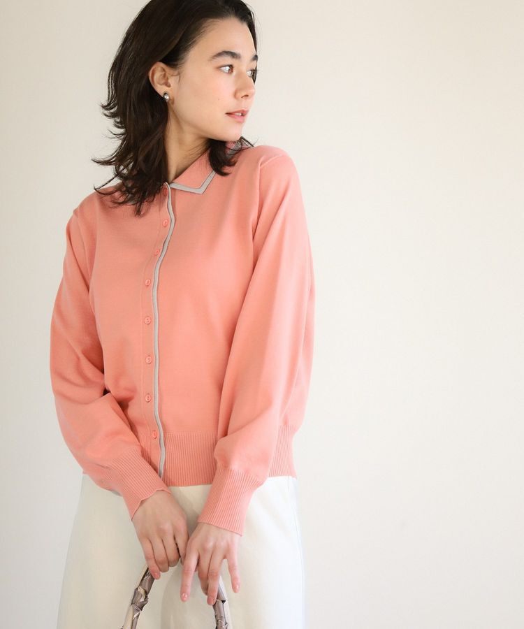 Green Parks「ここちニット衿付き配色プルオーバー」|ニット・セーター|