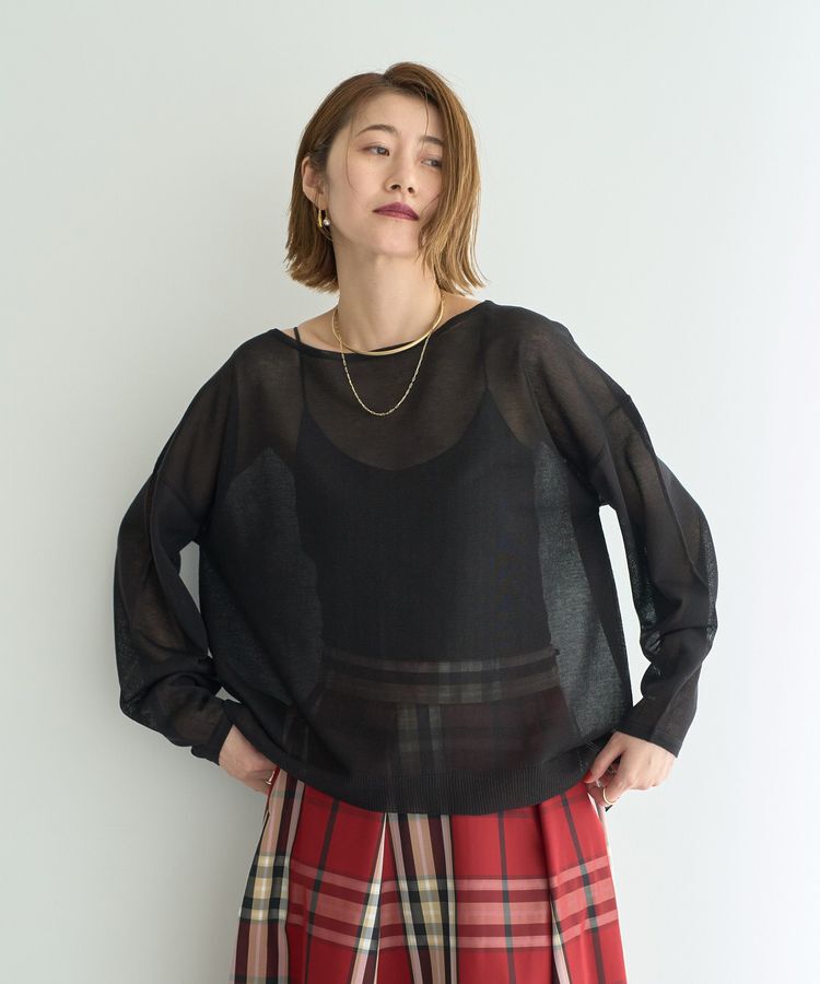 YECCA VECCA「シアーニットプルオーバー」|ニット・セーター|