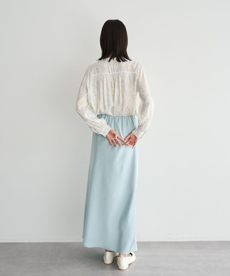 YECCA VECCA「ラインフラワー柄ギャザーブラウス」|シャツ・ブラウス|