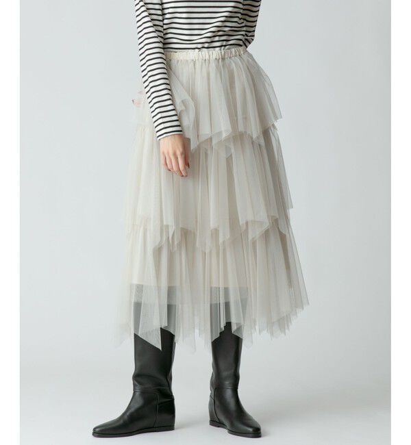allureville「ソフトチュールティアードスカート」|スカート|