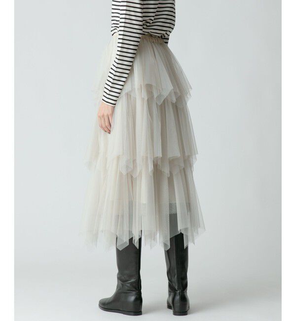 allureville「ソフトチュールティアードスカート」|スカート|