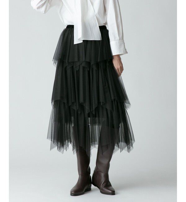 allureville「ソフトチュールティアードスカート」|スカート|