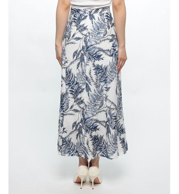 allureville「リーフプリントサイドギャザースカート」|スカート|