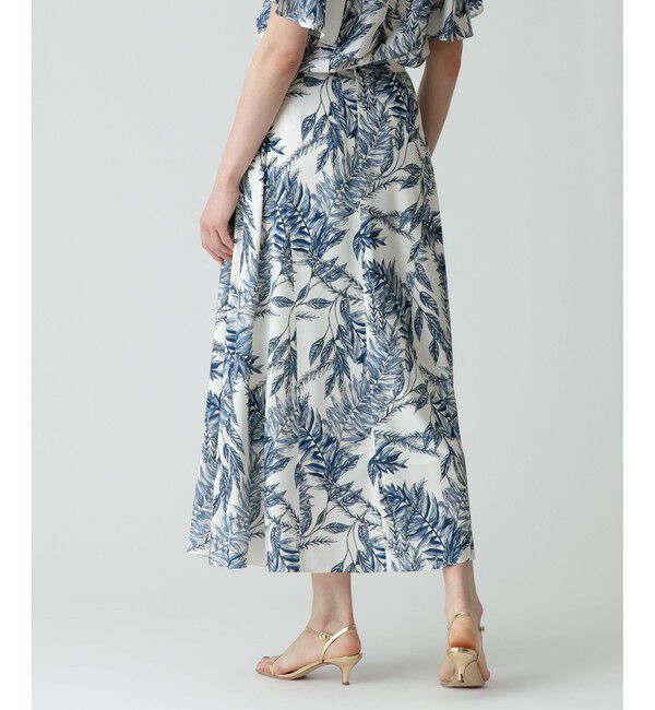 allureville「リーフプリントサイドギャザースカート」|スカート|