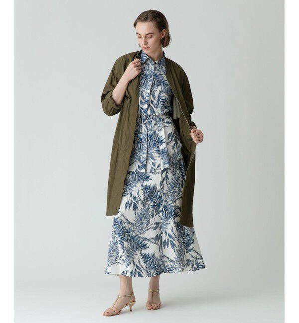 allureville「リーフプリントサイドギャザースカート」|スカート|