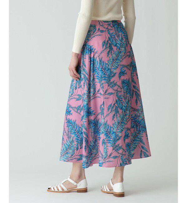 allureville「リーフプリントサイドギャザースカート」|スカート|