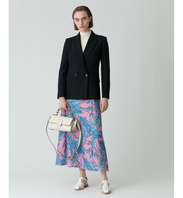 allureville「リーフプリントサイドギャザースカート」|スカート|