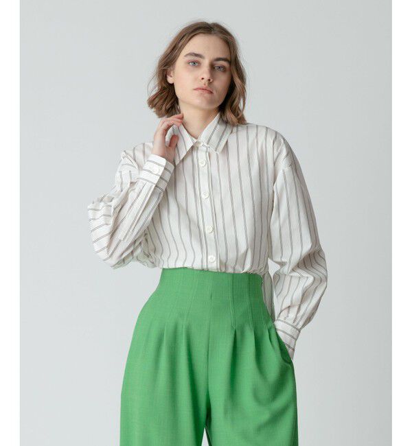 allureville「トリムストライプバックタックシャツ」|シャツ・ブラウス|