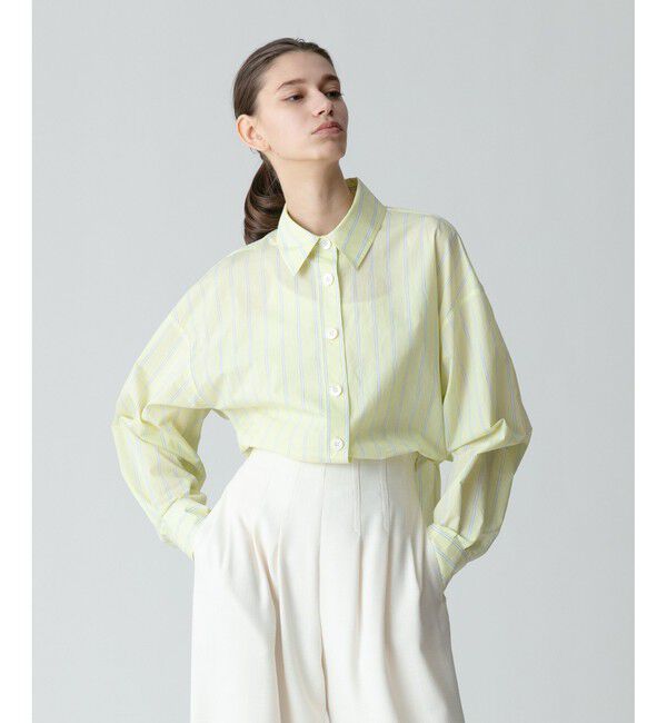 allureville「トリムストライプバックタックシャツ」|シャツ・ブラウス|