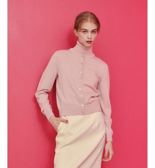 LOULOU WILLOUGHBY「【LOULOU WILLOUGHBY】エクストラファインメリノ カーディガン」|カーディガン|ピンク