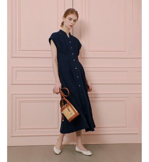 LOULOU WILLOUGHBY「◇【LOULOU WILLOUGHBY】リップルタックワンピース」|ワンピース|ネイビー