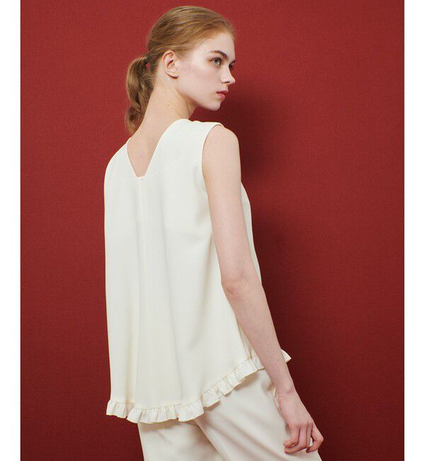 LOULOU WILLOUGHBY「【LOULOU WILLOUGHBY】パールネックレス付きフリルブラウス」|シャツ・ブラウス|