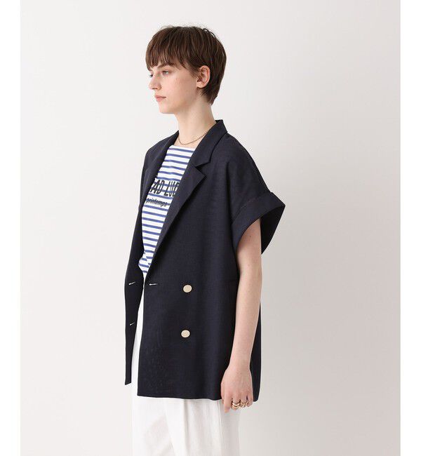 allureville「スラブメッシュフレンチスリーブジャケット」|テーラードジャケット|