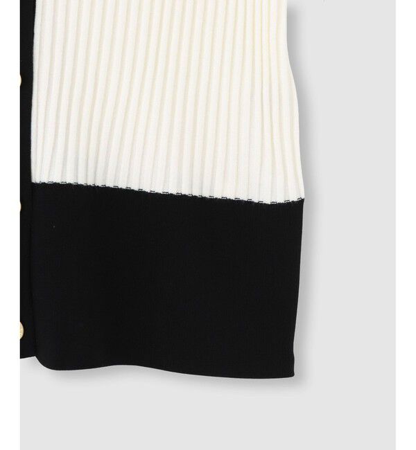 LOULOU WILLOUGHBY「◇ 【LOULOU WILLOUGHBY】バイカラーキーネック5分袖カーディガン」|カーディガン|