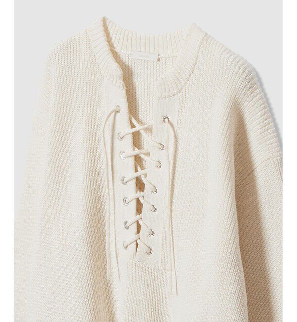 allureville「レースアップバルキープルオーバー」|ニット・セーター|