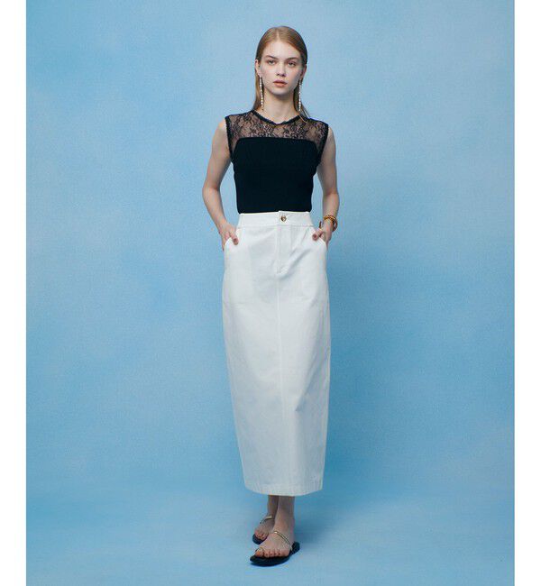 LOULOU WILLOUGHBY「【LOULOU WILLOUGHBY】チノタイトロングスカート」|スカート|