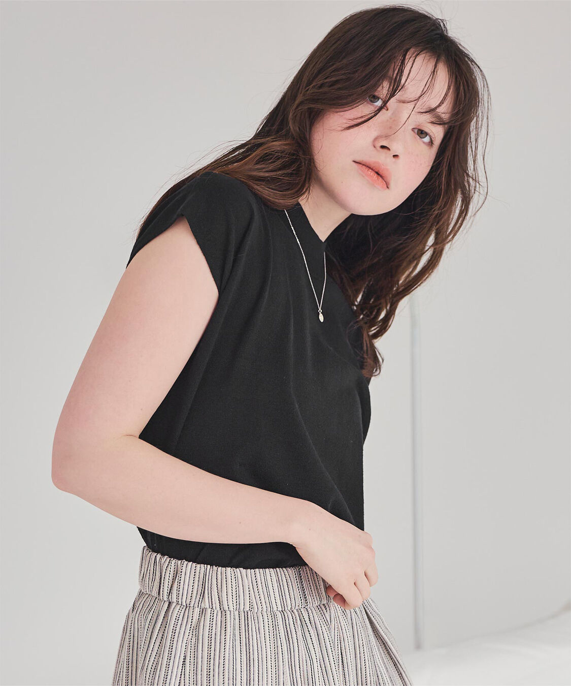 titivate「ベーシックフレンチスリーブライトニット」|ニット・セーター|