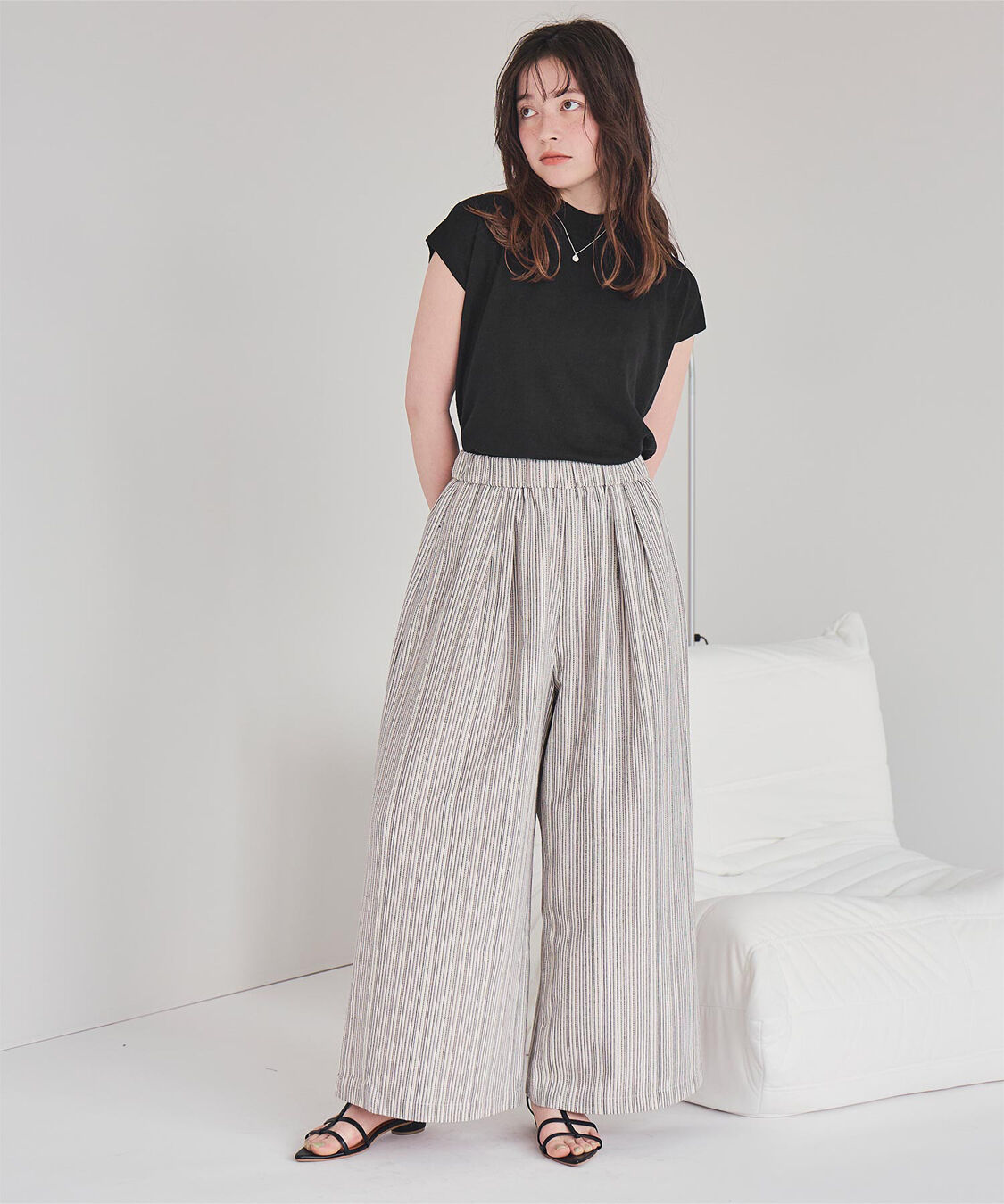 titivate「ベーシックフレンチスリーブライトニット」|ニット・セーター|