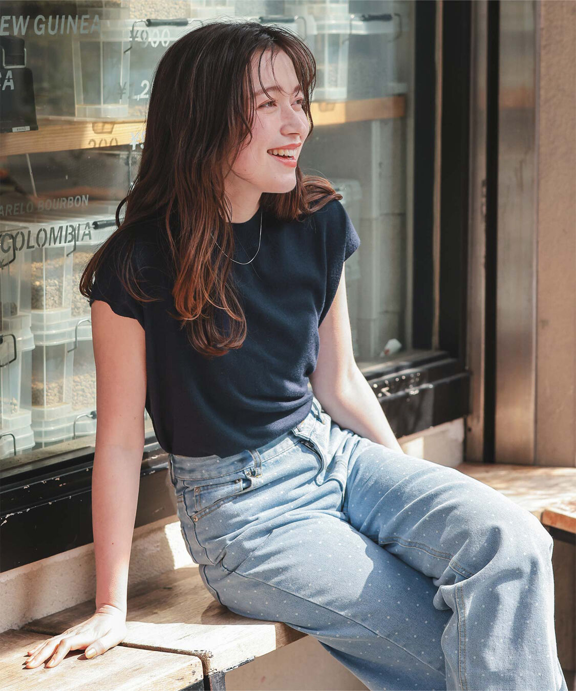 titivate「ベーシックフレンチスリーブライトニット」|ニット・セーター|