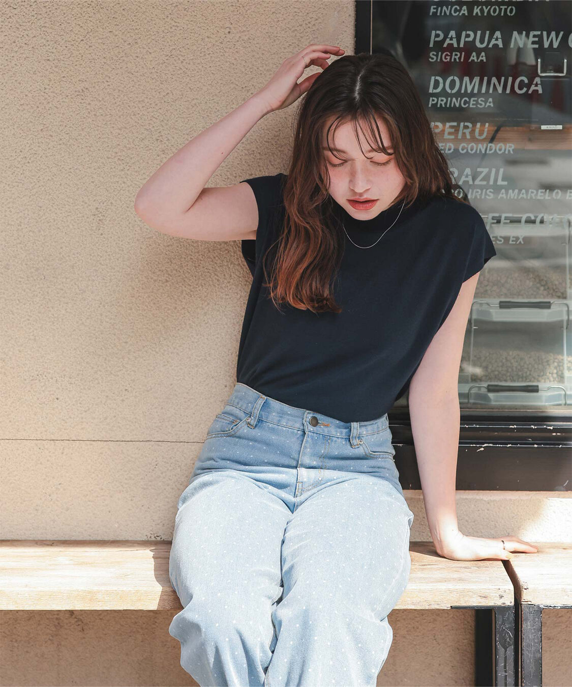 titivate「ベーシックフレンチスリーブライトニット」|ニット・セーター|